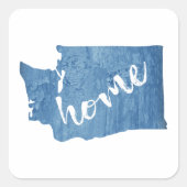 Washington State Home Wood Grain スクエアシール (正面)