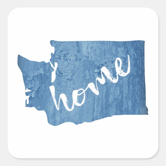 Washington State Home Wood Grain スクエアシール (正面)