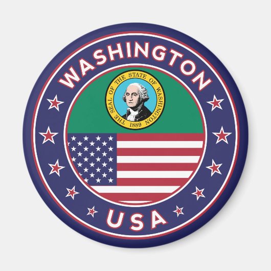 Washington sticker, phone case, tote bag マグネット (正面)