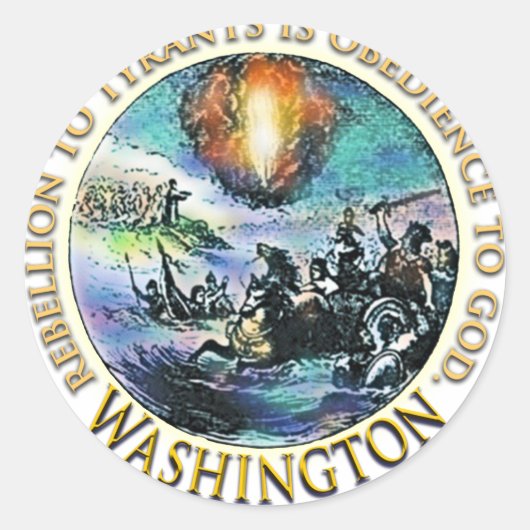 Washington Teaパーティーステッカーパック ラウンドシール (正面)