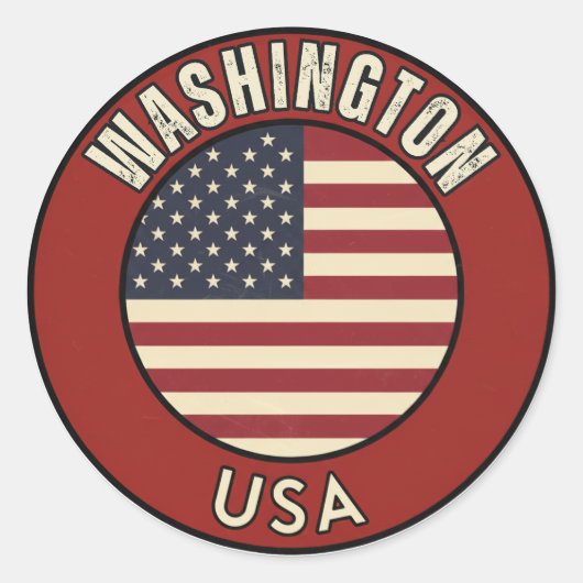 Washington United States of America ラウンドシール (正面)