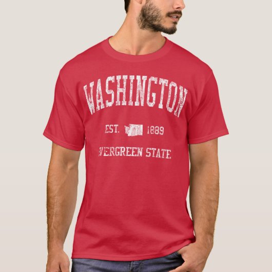 Washington Vintage Sports Design girl gift Tシャツ (正面)