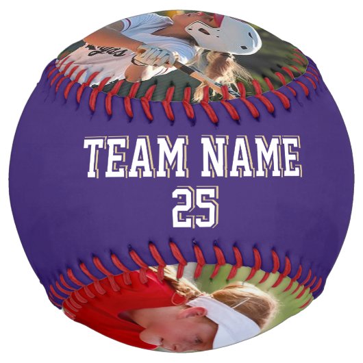 Washington Violet Doré Personnalisé 2 photos ソフトボール (裏面)