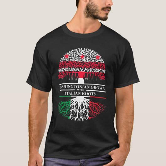 Washingtonian Grown Italian Roots Washington D C I Tシャツ (正面)