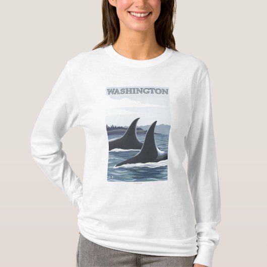 WashingtonOrcaのひれ Tシャツ (正面)