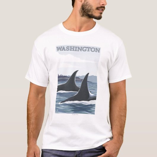 WashingtonOrcaのひれ Tシャツ (正面)