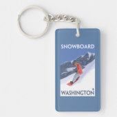 WashingtonSnowboardingのヴィンテージ旅行ポスター キーホルダー (正面)
