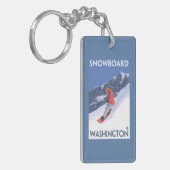 WashingtonSnowboardingのヴィンテージ旅行ポスター キーホルダー (正面左)