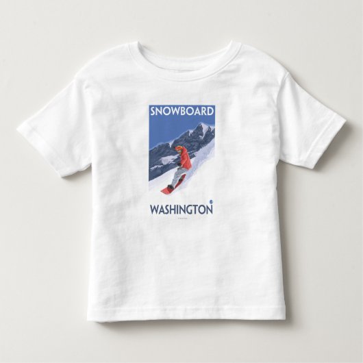 WashingtonSnowboardingのヴィンテージ旅行ポスター トドラーTシャツ (正面)