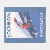 WashingtonSnowboardingのヴィンテージ旅行ポスター フリースブランケット (正面(横))