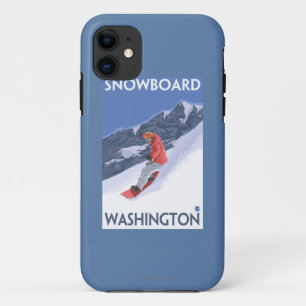 WashingtonSnowboardingのヴィンテージ旅行ポスター iPhone 11 ケース