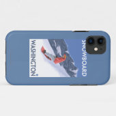 WashingtonSnowboardingのヴィンテージ旅行ポスター Case-Mate iPhoneケース (裏面(横))