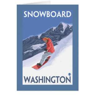 WashingtonSnowboarding Vintage Travelポスター