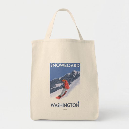 WashingtonSnowboarding Vintage Travelポスター トートバッグ (正面)
