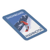 WashingtonSnowboarding Vintage Travelポスター マグネット (右側)