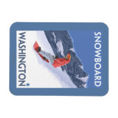 WashingtonSnowboarding Vintage Travelポスター マグネット (横)