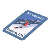 WashingtonSnowboarding Vintage Travelポスター マグネット (左側)