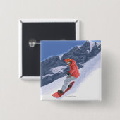 WashingtonSnowboarding Vintage Travelポスター 缶バッジ (正面&裏面)