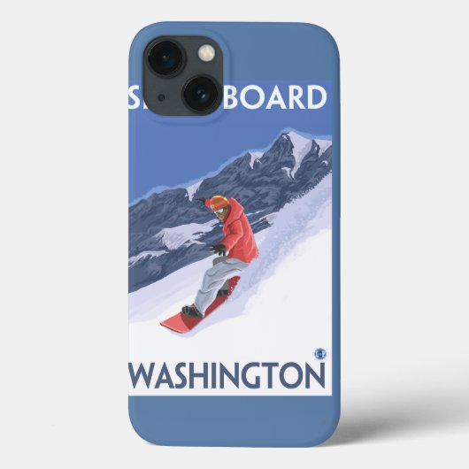 WashingtonSnowboarding Vintage Travelポスター Case-Mate iPhoneケース (裏面)