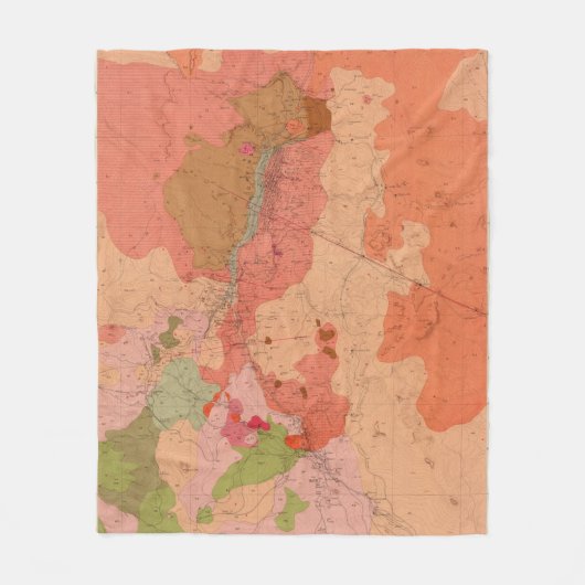 Washoe地区の地質地図 フリースブランケット (正面)