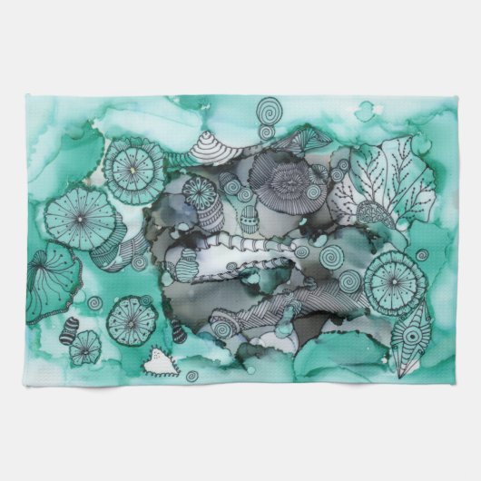 Washy緑の台所タオル キッチンタオル (横)