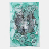 Washy緑の台所タオル キッチンタオル (縦)