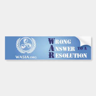 WASIAのバンパーステッカー(青い) バンパーステッカー