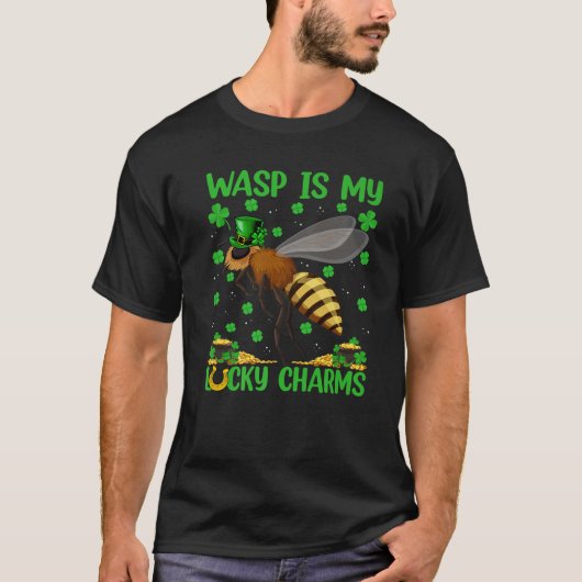 Waspは私の幸運なチャームWasp St. Patrick's Day Tシャツ (正面)