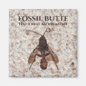 Wasp化石、化石の湖、化石のバターNM、ワイオミング マグネット (正面)