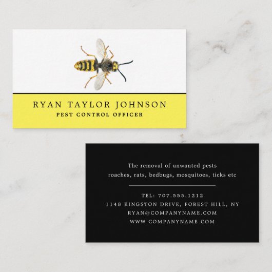 Wasp、害虫駆除 名刺 (正面/裏面)