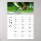 Wasp Calendar 2021 Poster - Monday start ポスター (正面)