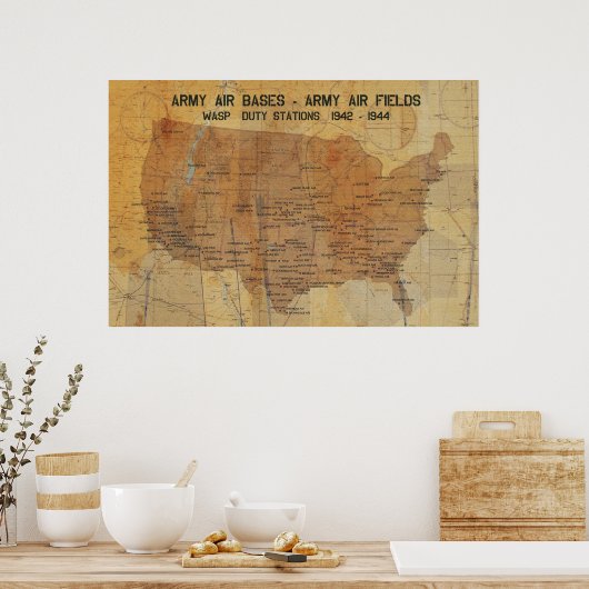 WASP DUTY STATION, 1942-1944 36'x24" ポスター (キッチン)