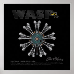 「WASP JR」 ラジアルエンジンアートポスター ポスター