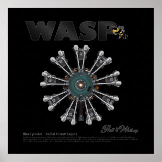 「WASP JR」 ラジアルエンジンアートポスター ポスター