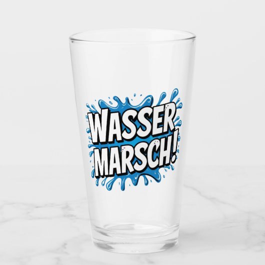 "Wasser marsch!" Feuerwehr-Humor タンブラーグラス (正面)