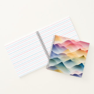 Wasserfarben Wellenmuster bunt ノートブック