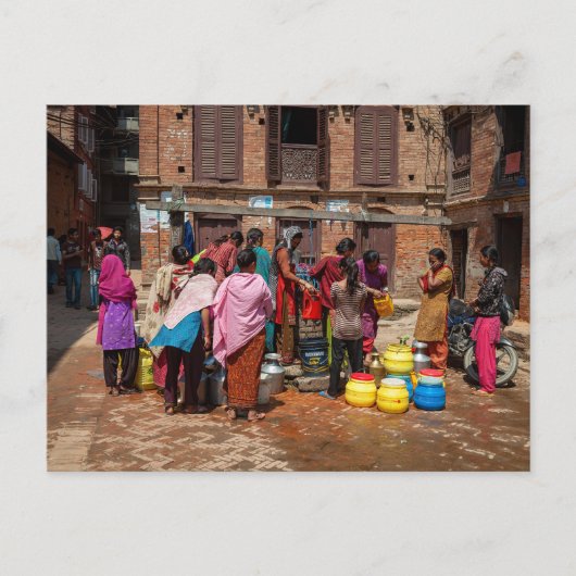 Wasserholen in Bhaktapur Nepal ポストカード (正面)