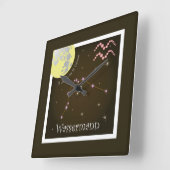 Wassermann 21. Januar bis 18. Februar Uhr スクエア壁時計 (傾斜)