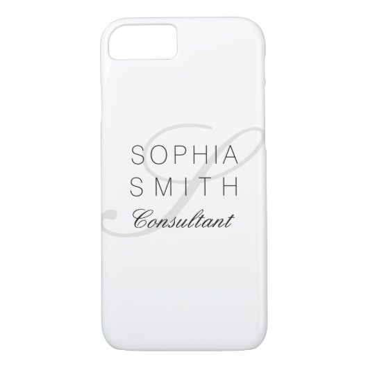 Wassermarkeの最小主義のモノグラムのエレガントなコンサルタント Case-Mate iPhoneケース (裏面)