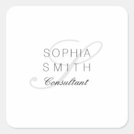 Wassermarkeミニマリストモノグラムコンサルタエレガントント スクエアシール