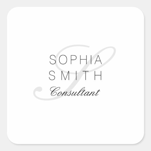 Wassermarkeミニマリストモノグラムコンサルタエレガントント スクエアシール (正面)