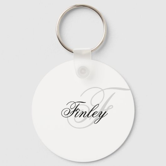 Wassermarkeミニマルなモノグラムのスクリプト キーホルダー (正面)