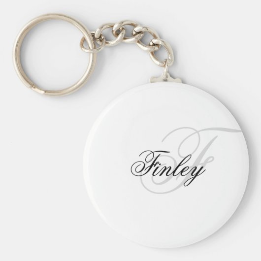 Wassermarkeミニマルなモノグラムのスクリプト キーホルダー (正面)