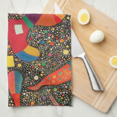 Wassily Kandinskyカラフルによるアンサンブル キッチンタオル (四つ折り)