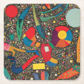 Wassily Kandinskyカラフルによるアンサンブル スクエアペーパーコースター (正面)