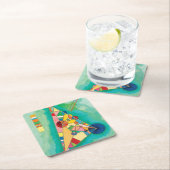 Wassily Kandinsky著カラフルな三角形 スクエアペーパーコースター (インサイチュ)