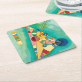 Wassily Kandinsky著カラフルな三角形 スクエアペーパーコースター (アングル)