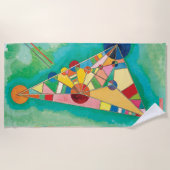 Wassily Kandinsky著カラフルな三角形 ビーチタオル (正面)