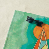 Wassily Kandinsky著カラフルな三角形 ビーチタオル (インサイチュ)