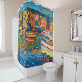 Wassily Kandinsky著ボートとの秋の景色 シャワーカーテン (インサイチュ)